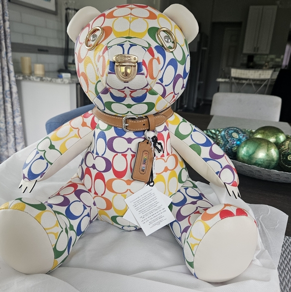 Coach Handbags - NWT Coach Rainbow Signature Leather Collectible Bear